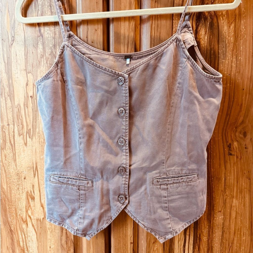 Young fabulous and broke Veda taupe vest size small